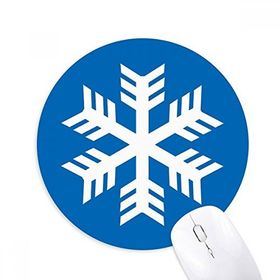 Dıythinker Mavi Kar Tanesi Kış Spor Silueti Baskılı Yuvarlak Kaymaz Kauçuk Mouse Pad
