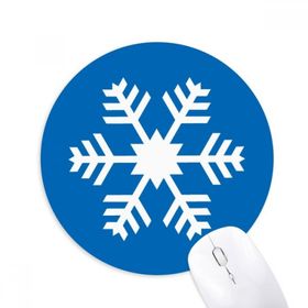 Dıythinker Mavi Kar Tanesi Kış Spor Silueti Baskılı Yuvarlak Kaymaz Kauçuk Mouse Pad