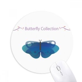 Dıythinker Mavi Kelebek Koleksiyonu Baskılı Yuvarlak Kaymaz Kauçuk Mouse Pad