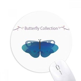 Dıythinker Mavi Kelebek Koleksiyonu Baskılı Yuvarlak Kaymaz Kauçuk Mouse Pad
