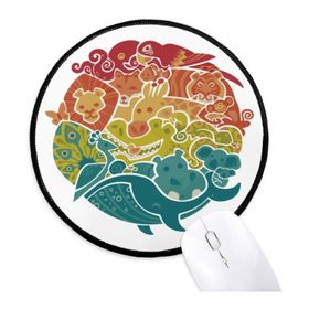 Dıythinker Mavi Okyanus Balık Soyut Yuvarlak Kaymaz Mouse Pad