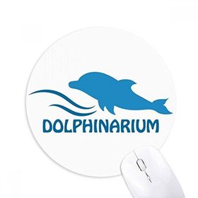 Dıythinker Mavi Okyanus Yüzme Yunus Desenli Baskılı Yuvarlak Kaymaz Kauçuk Mouse Pad