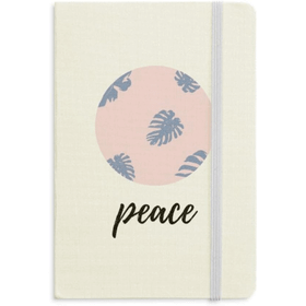 Dıythinker Mavi Toz Soyut Bitkiler Sanat Defteri Kumaş Sert Kapak A5 Defter