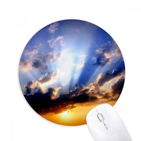 Dıythinker Mavi Turuncu Gökyüzü Bulutları Baskılı Yuvarlak Kaymaz Kauçuk Mouse Pad
