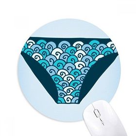 Dıythinker Mavi Yüzme Mayoları İllüstrasyon Desen Baskılı Yuvarlak Kaymaz Kauçuk Mouse Pad