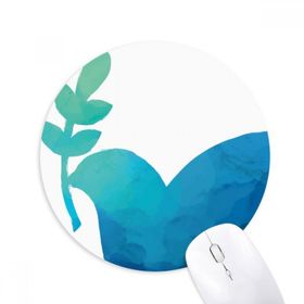 Dıythinker Mavi Zeytin Dalı Savaş Önleyici Desen Baskılı Yuvarlak Kaymaz Kauçuk Mouse Pad
