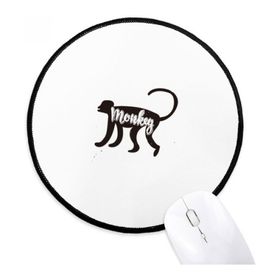 Dıythinker Maymun Siyah ve Beyaz Hayvan Yuvarlak Kaymaz Mouse Pad