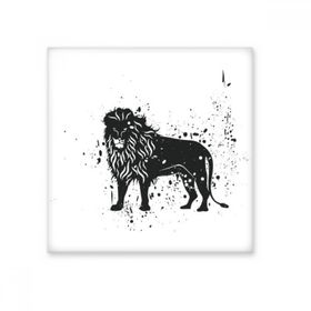 Dıythinker Meksika Aslanı Basit Siyah ve Beyaz 10x10 cm Seramik Karo