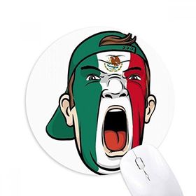 Dıythinker Meksika Bayrağı Yüz Makyaj Maskesi Çığlık atan Şapka Baskılı Yuvarlak Kaymaz Kauçuk Mouse Pad