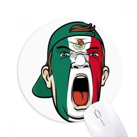 Dıythinker Meksika Bayrağı Yüz Makyaj Maskesi Çığlık atan Şapka Baskılı Yuvarlak Kaymaz Kauçuk Mouse Pad