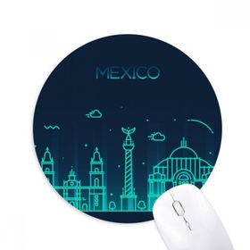 Dıythinker Meksika Detaylı Şehir Ulusal Kent Simgesi Binası Baskılı Yuvarlak Kaymaz Kauçuk Mouse Pad