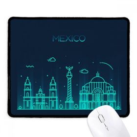 Dıythinker Meksika Detaylı Şehir Ulusal Kent Simgesi Binası Kaymaz Siyah Başlıklı Kenarlar Mouse Pad