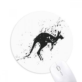 Dıythinker Meksika Kanguru Basit Siyah ve Beyaz Baskılı Yuvarlak Kaymaz Kauçuk Mouse Pad