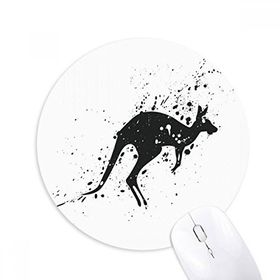 Dıythinker Meksika Kanguru Basit Siyah ve Beyaz Baskılı Yuvarlak Kaymaz Kauçuk Mouse Pad