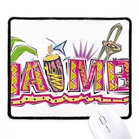Dıythinker Meksika Kültürü Elment Pembe Mambo Slogan Kaymaz Siyah Başlıklı Kenarlar Mouse Pad