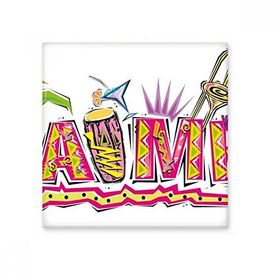 Dıythinker Meksika Kültürü Elment Pembe Mambo Slogan Seramik Bisque Fayans Dekorasyon 10x10 cm Seramik Karo