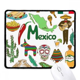 Dıythinker Meksika Manzara Hayvanlar Ulusal Bayrak Kaymaz Siyah Başlıklı Kenarlar Mouse Pad