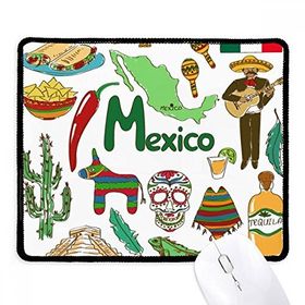Dıythinker Meksika Manzara Hayvanlar Ulusal Bayrak Kaymaz Siyah Başlıklı Kenarlar Mouse Pad