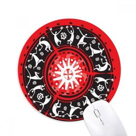 Dıythinker Meksika Silüeti Meksika Totemleri Kutlar Baskılı Yuvarlak Kaymaz Kauçuk Mouse Pad