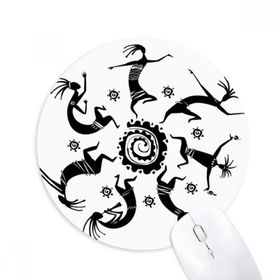 Dıythinker Meksika Silüeti Meksika Totemleri Kutlar Baskılı Yuvarlak Kaymaz Kauçuk Mouse Pad