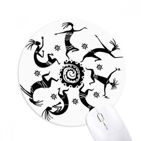 Dıythinker Meksika Silüeti Meksika Totemleri Kutlar Baskılı Yuvarlak Kaymaz Kauçuk Mouse Pad