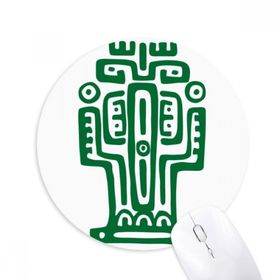 Dıythinker Meksika Totems Antik Uygarlık Kaktüs Baskılı Yuvarlak Kaymaz Kauçuk Mouse Pad