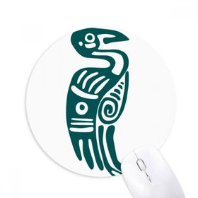 Dıythinker Meksika Totems Kartal Antik Uygarlık Kuş Baskılı Yuvarlak Kaymaz Kauçuk Mouse Pad
