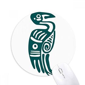 Dıythinker Meksika Totems Kartal Antik Uygarlık Kuş Baskılı Yuvarlak Kaymaz Kauçuk Mouse Pad
