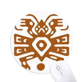 Dıythinker Meksika Totems Meksika Antik Uygarlık Baskılı Yuvarlak Kaymaz Kauçuk Mouse Pad