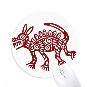 Dıythinker Meksika Totems Vahşi Hayvan Antik Uygarlık Baskılı Yuvarlak Kaymaz Kauçuk Mouse Pad