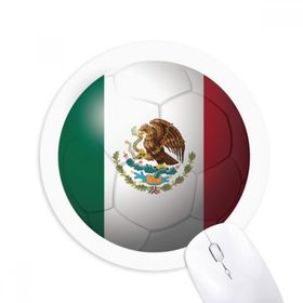 Dıythinker Meksika Ulusal Bayrak Futbol Baskılı Yuvarlak Kaymaz Kauçuk Mouse Pad