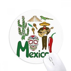 Dıythinker Meksika Ulusal Simge Simgesi Desenli Baskılı Yuvarlak Kaymaz Kauçuk Mouse Pad