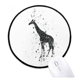 Dıythinker Meksika Zürafa Basit Siyah ve Beyaz Yuvarlak Kaymaz Mouse Pad