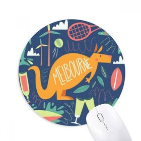 Dıythinker Melbourne Avustralya Kanguru Tenis Sörf Baskılı Yuvarlak Kaymaz Kauçuk Mouse Pad