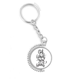 Diythinker Men Get What You Want Alıntı Döndürülebilir Çok Renkli 3x9 cm Anahtarlık