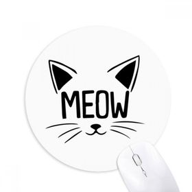 Dıythinker Meow Cat Head Alıntı DIY Tasarım Baskılı Yuvarlak Kaymaz Kauçuk Mouse Pad