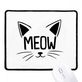 Dıythinker Meow Cat Head Alıntı DIY Tasarım Kaymaz Siyah Başlıklı Kenarlar Mouse Pad