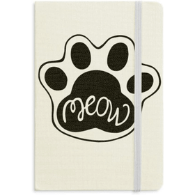 Dıythinker Meow Cat Paw Alıntı Kendin Yap Tasarım Kumaş Sert Kapak A5 Defter