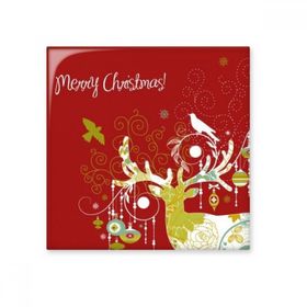 Dıythinker Merry Chistmas Geyik 10x10 cm Seramik Karo