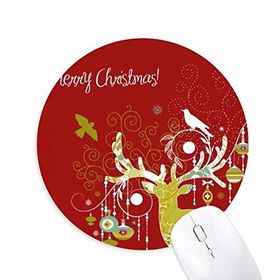 Dıythinker Merry Chistmas Geyik Baskılı Yuvarlak Kaymaz Kauçuk Mouse Pad