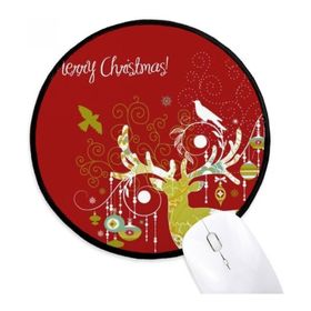 Dıythinker Merry Chistmas Geyik Yuvarlak Kaymaz Mouse Pad