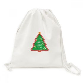 Dıythinker Merry Christmas Tree Karikatür Portre Tuval İpli Sırt Çantası