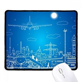Dıythinker Metropolis Şehir Uçak Bulut Manzara Kaymaz Siyah Başlıklı Kenarlar Mouse Pad