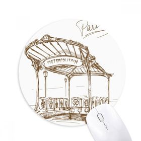Dıythinker Metropolitain İstasyonu Fransa Paris Kent Simgesi Baskılı Yuvarlak Kaymaz Kauçuk Mouse Pad