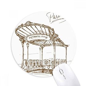 Dıythinker Metropolitain İstasyonu Fransa Paris Kent Simgesi Baskılı Yuvarlak Kaymaz Kauçuk Mouse Pad