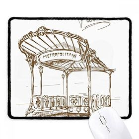 Dıythinker Metropolitain İstasyonu Fransa Paris Kent Simgesi Kaymaz Siyah Başlıklı Kenarlar Mouse Pad