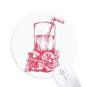 Dıythinker Meyve Suyu Limon Sulu Boya İllüstrasyon Desen Baskılı Yuvarlak Kaymaz Kauçuk Mouse Pad