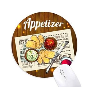 Dıythinker Meze Dilimi Ekmek Şarap Baskılı Yuvarlak Kaymaz Kauçuk Mouse Pad