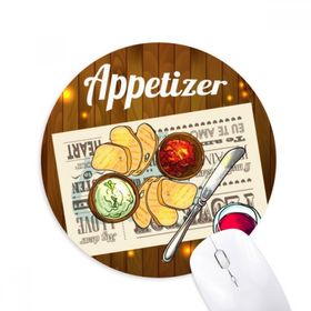 Dıythinker Meze Dilimi Ekmek Şarap Baskılı Yuvarlak Kaymaz Kauçuk Mouse Pad