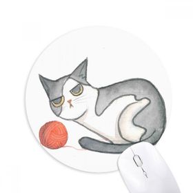Dıythinker Miaoji Boyama Suluboya Kukla Kedi Baskılı Yuvarlak Kaymaz Kauçuk Mouse Pad